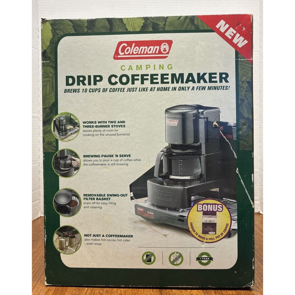Coleman Black Camping Drip Coffee Maker 10 Cup Filter Basket 5008-700